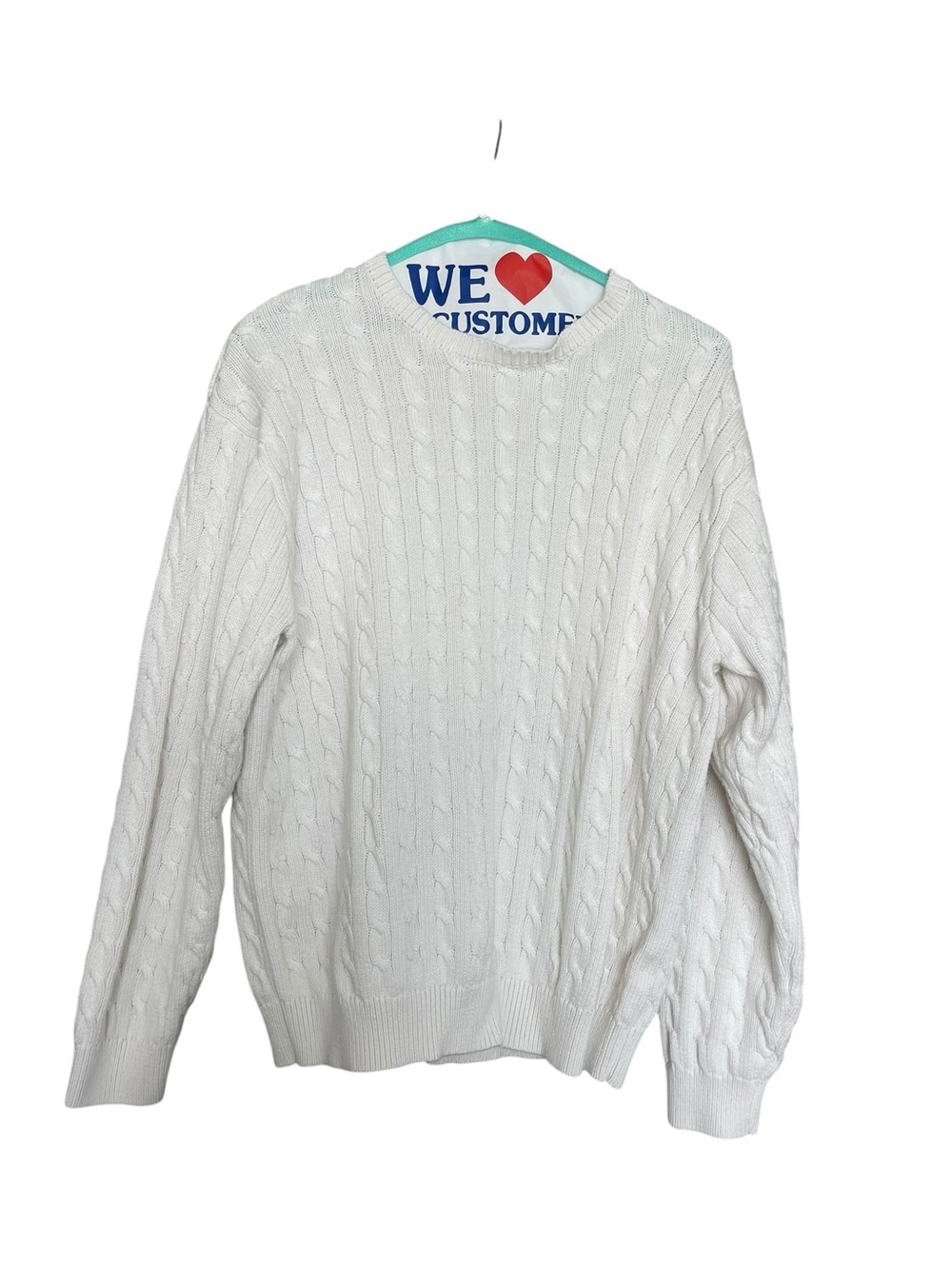 Brandy Melville White Cable Knit Sweater